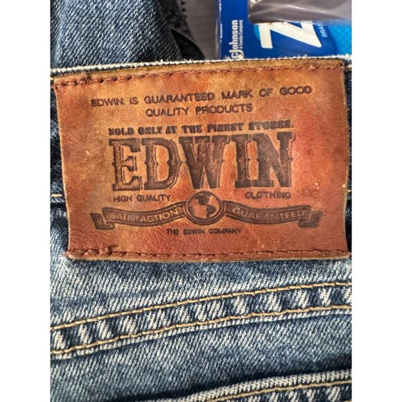 Vintage Distressed Edwin Tokyo Jeans L.A. Slim Fit W33 L34 90s - Picture 16 of 16